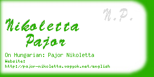 nikoletta pajor business card